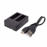 cargador de bateria dual con cable para gopro 5 6 7 black
