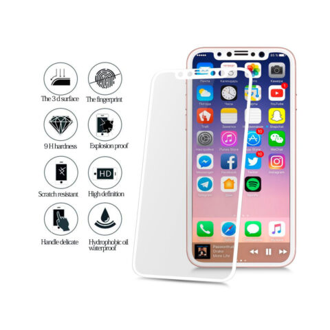 gorilla glass vidrio templado iphone 10 x con marco blanco