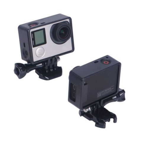 carcasa marco frame abierto para gopro hero 3 y 4 con base