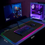 mouse pad gamer led rgb retroiluminado usb 800x300x4mm