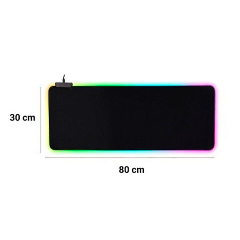 mouse pad gamer led rgb retroiluminado usb 800x300x4mm