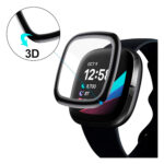 vidrio templado protector con marco 3d para fitbit versa 4