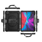 funda de silicona rigida para ipad pro 12.9 con portalapiz, soporte giratorio y correa para la muñeca