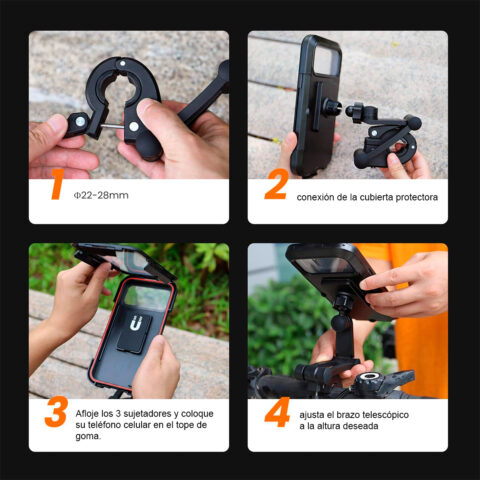 soporte para celular 360 antivibración 6.7 pulgadas