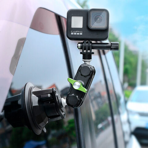 soporte con ventosa para cámara de acción celular rosca universal