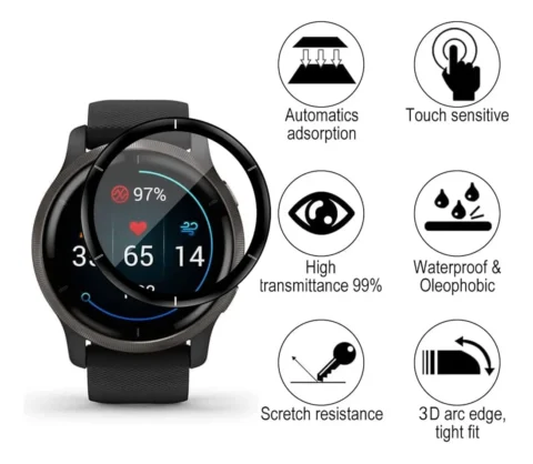 Vidrio Templado Para Garmin Venu 3 Con Borde - Imagen 4