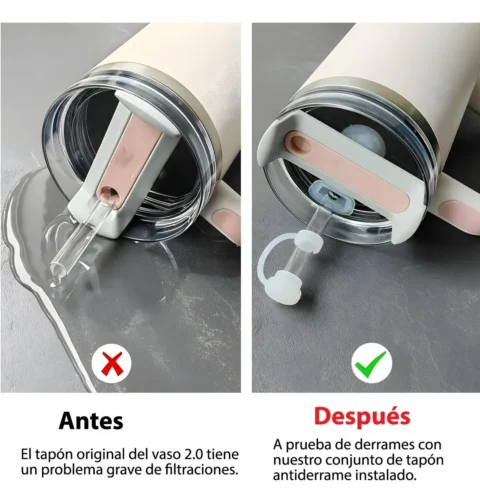 Juego Tapones Para Vasos Stanley Reutilizables Antiderrame - Imagen 4