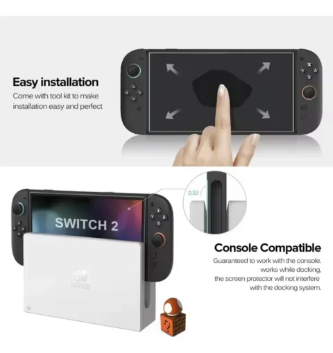 Vidrio Templado Protector Para Nintendo Switch 2 - Imagen 4