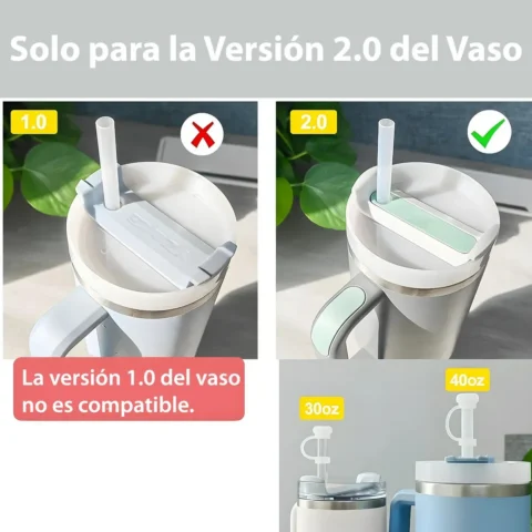 Juego Tapones Para Vasos Stanley Reutilizables Antiderrame - Imagen 5