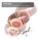 Malla Pulsera Nylon Para Airtag Localizador Apple Rosa - Imagen 5