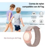 Malla Pulsera Nylon Para Airtag Localizador Apple Rosa - Imagen 3