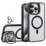 Funda Borde Color Botones Cromados Magsafe Con Stand iPhone 16 16 Plus